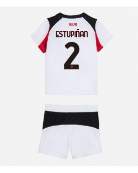 AC Milan Pervis Estupinan #2 Maglia Gara Trasferta Repliche 2025-26 Bambino Maniche Corte